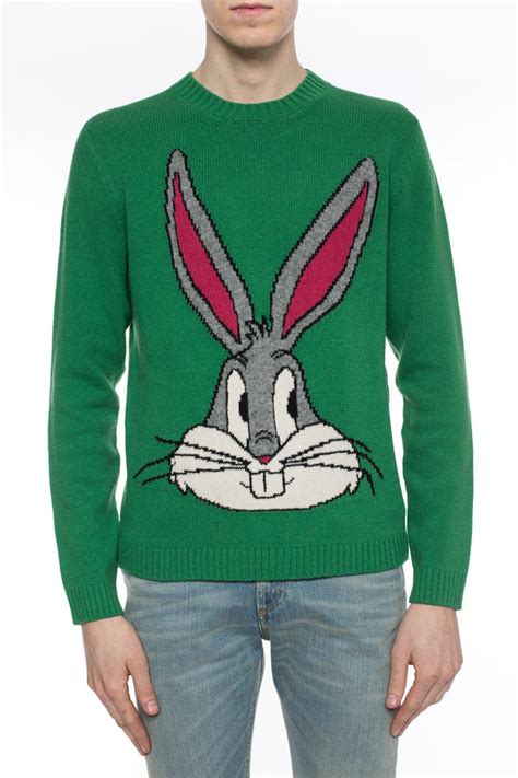 gucci bugs bunny play it cool green|Gucci Bugs Bunny Wool Knit Sweater in Green for Men .